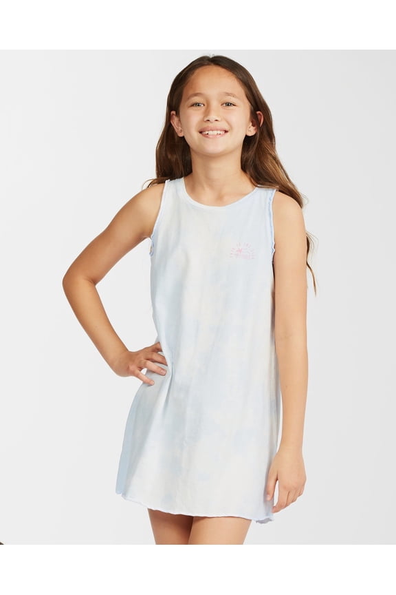 Little/Big Girls Youth 4-16 Kind Of Sweet Tie-Dye Tee T-Shirt Dress (X-Small/6, Sweet Blue)