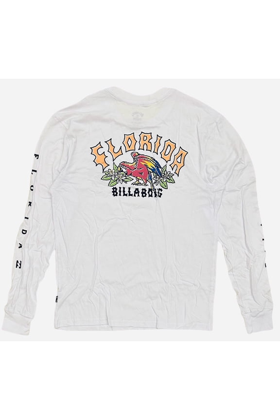 Men's Arch Florida Long Sleeve Tee T-Shirt (Small, White)