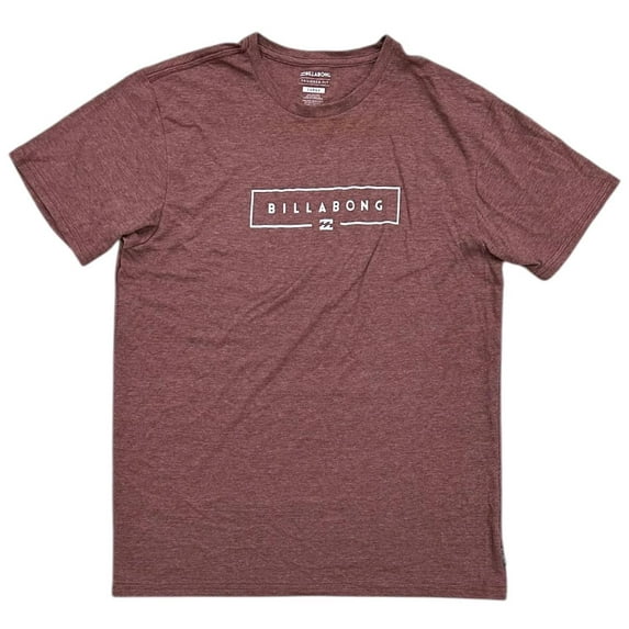 Billabong Men's Box Logo Premium Tee T-Shirt (Large, Red Heather)