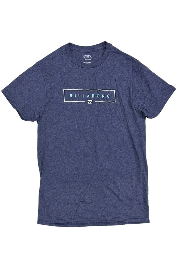 Men's Box Logo Premium Tee T-Shirt (Small, Blue Heather)