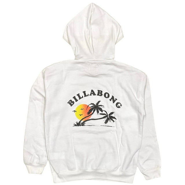 Billabong Men's Cool Vibes Soft Inner Fleece Pullover Hoodie Sweatshirt (Large, White)