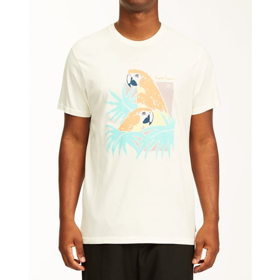 Billabong Men's Scarlet Short Sleeve Wave Washed T-Shirt Off White-Medium