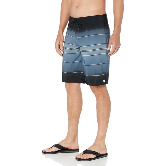 Billabong Men's Standard 20 Inch Outseam Performance Stretch All Day Pro Boardshort, Charcoal Stripe, 28
