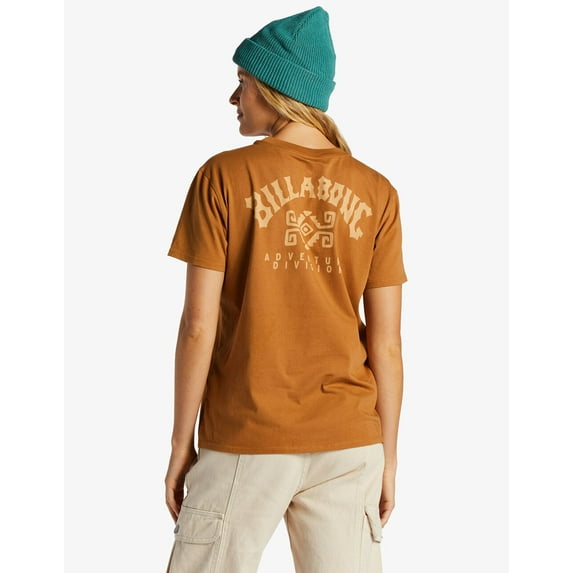 Billabong Women's A/Div Organic Soft Cotton Garment Dye Wash Caramel Tee T-Shirt (X-Small, Caramel)