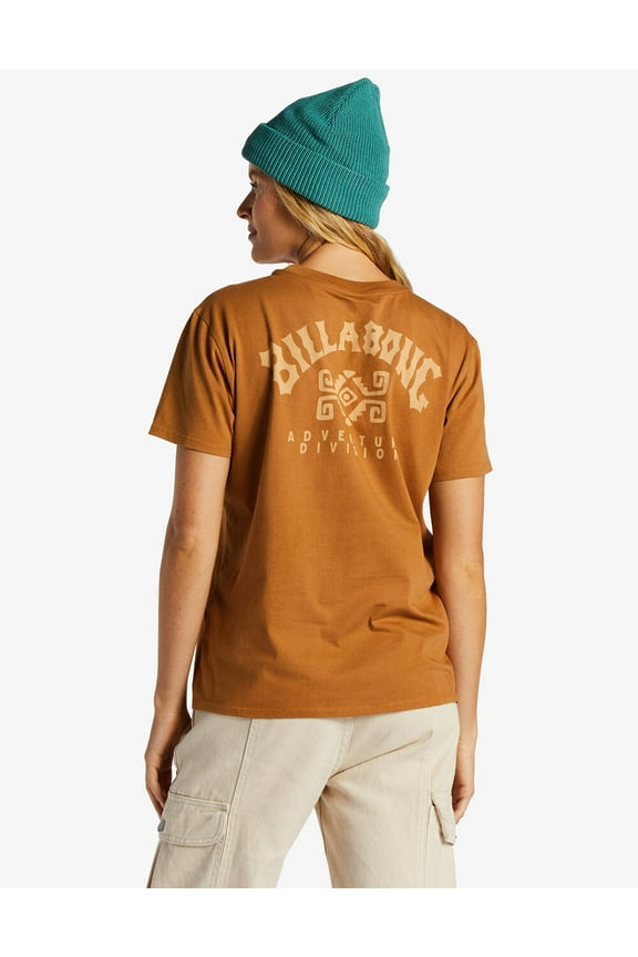 Women's A/Div Organic Soft Cotton Garment Dye Wash Caramel Tee T-Shirt (X-Small, Caramel)