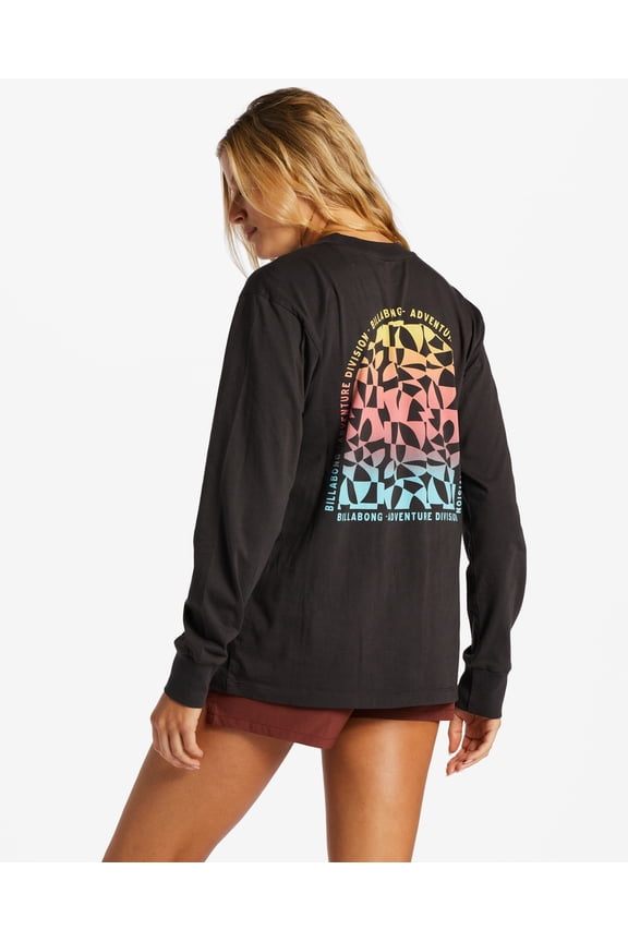 Women's A/Div Organic Soft Cotton Long Sleeve Tee T-Shirt (Medium, Black Sands)