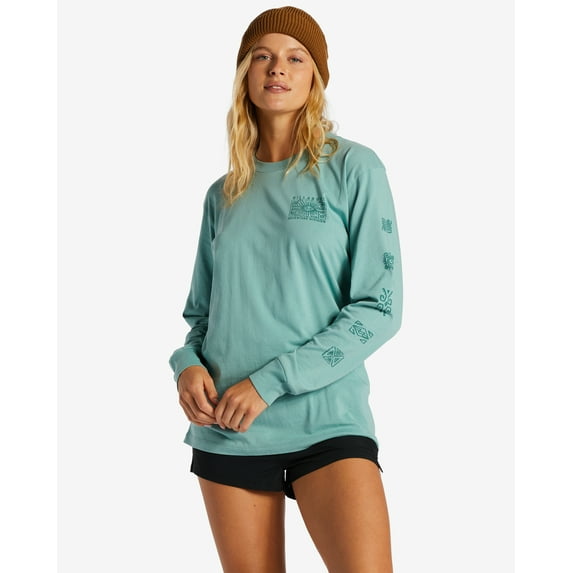 Billabong Women's A/Div Organic Soft Cotton Long Sleeve Tee T-Shirt (X-Large, Pine)