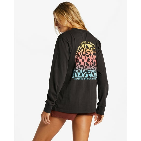 Billabong Women's A/Div Organic Soft Cotton Long Sleeve Tee T-Shirt (X-Small, Black Sands)