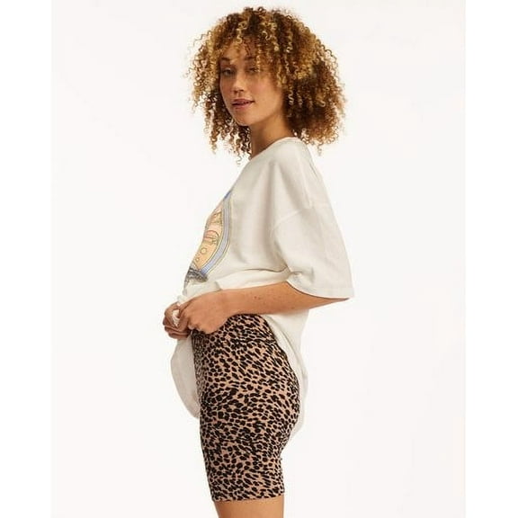 Billabong Women's Biker Babe Stretch Fabric High Waist Activewear Shorts (X-Small, Animal)