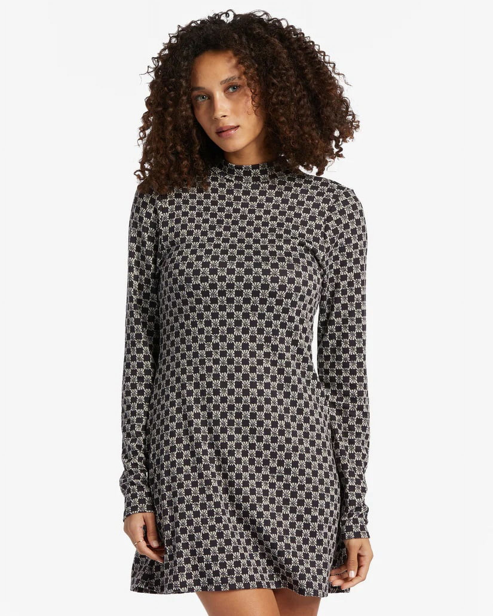 Billabong Women's Everleigh Mock Neck Long Sleeve Fit and Flare Knit Short Dress (Medium, Black Pebble) - Walmart.com Billabong Women's Everleigh Mock Neck Long Sleeve Fit and Flare Knit Short Dress (Medium, Black Pebble) - Walmart.com