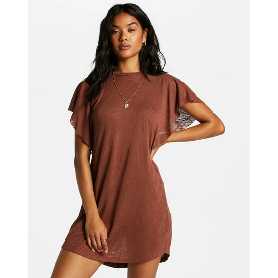 Billabong Women's Out For Waves Relaxed Fit Beach Cover-Up Dress (Large, Mocha (Brown))
