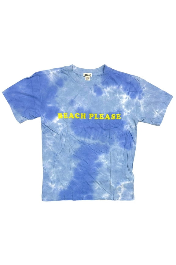 Women's Pocket Tie Dye Oversized Boyfriend Relaxed Fit Tee T-Shirt (Large, Blue Tie Dye)