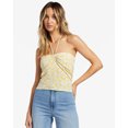 thumbnail image 1 of Billabong Women's Sunny Garden Daisey Floral Rib Knit Halter Strap Top (Small, Sunbeam (Yellow)), 1 of 6