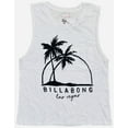 thumbnail image 1 of Billabong Women's Tank Top Las Vegas Palm Horizon Sleeveless Pocket Tee T-Shirt (Medium, White), 1 of 3