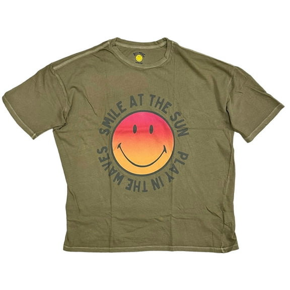 Billabong Women's X Smiley True Boy Oversized Boyfriend Relaxed Fit Tee T-Shirt (Medium, Split Pea)