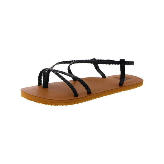 Billabong Womens Faux Leather Flat Strappy Sandals
