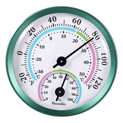 Billbianc 2-in-1 Analog Thermohygrometer with Temperature & Humidity Gauge, Indoor/Outdoor, Black