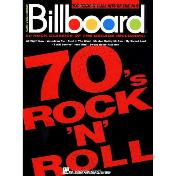 Pre-Owned Billboard Top Rock 'N' Roll Hits of the 70's (Piano Vocal Guitar) Paperback