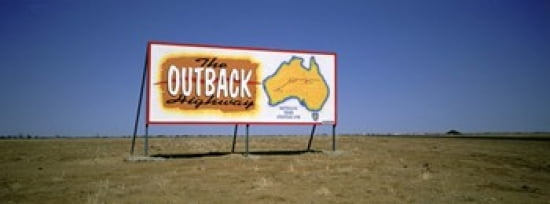 Billboard on a landscape Outback Australia Canvas Art - Panoramic Images (36 x 13)