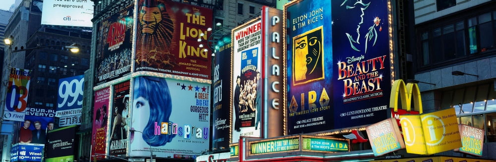 Billboards On Buildings In A City Times Square NYC New York City New York State USA Canvas Art - Panoramic Images (27 x 9)