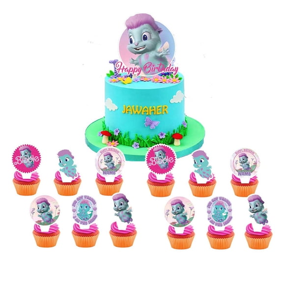Bille Cake Topper CupcakeS Set Birthday Party Supplies Decoration Decor Kit