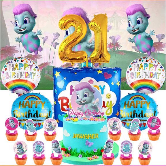 Bille Party Supplies Decor 21th Kit Balloons Birthday Cake Topper Banner Backdrop Decorations