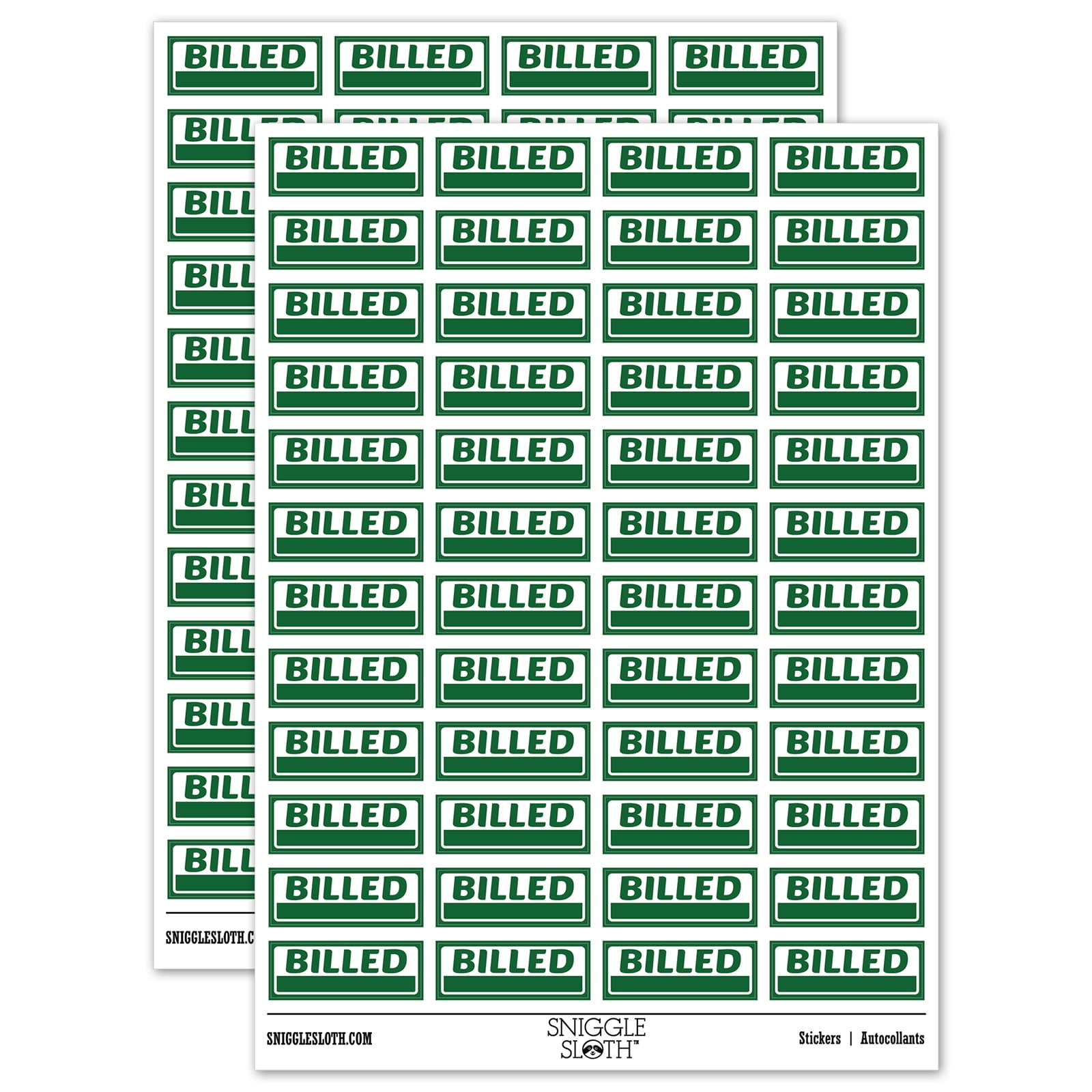 Billed with Blank Space Fill-in Invoiced Sticker Set - Dark Green ...