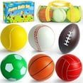 thumbnail image 1 of Billeeit Soft Foam Ball Toys for Toddlers 1-3, Safe & Educational Baby Ball Set for Kids, Includes Soccer, Tennis, Basketball, Football, Baseball, Volleyball, Set of 6, 1 of 8
