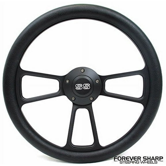 Billet Aluminum Black Steering Wheel Set Chevy Ii Impala Ss Nova 1964-66