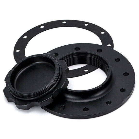 Billet Aluminum Easy Fill Fuel Cell Gas Cap W/ 12 Hole Cell Bung & Gasket.