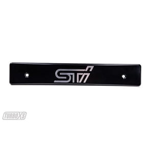 Billet Aluminum License Plate Delete Black Machined STI Logo for 2015-2017 Subaru WRX-STI