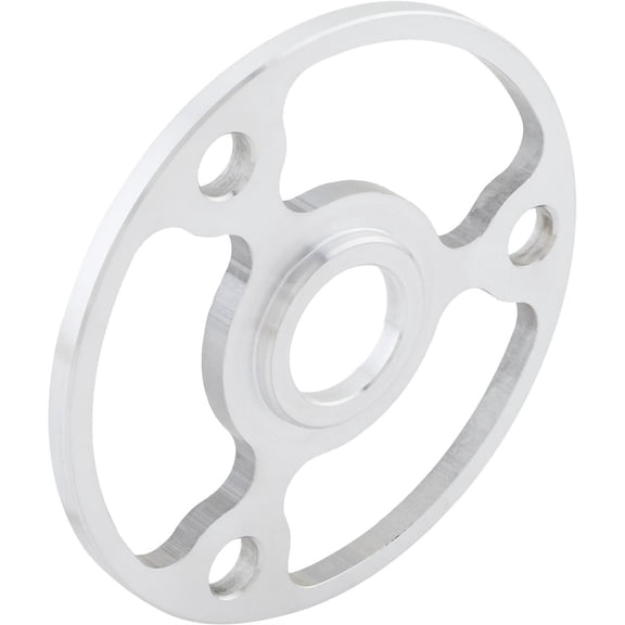 Billet Aluminum Lower Crank Pulley Spacer for Small Block Chevy Engines, .250 Inch, 4" Outside Diameter, 0.88" Inside Diameter, 3-Bolt Configuration, Natural Finish, Sold Individually