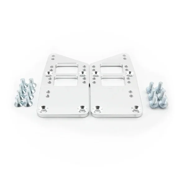 Billet Aluminum Motor Mount Adapter Plates for LS Swap, CNC 6061 Alloy with 4 Adjustable Positions for SBC/BBC Chassis and LS1/LS2/LS3/LS6 Engines(Silver)