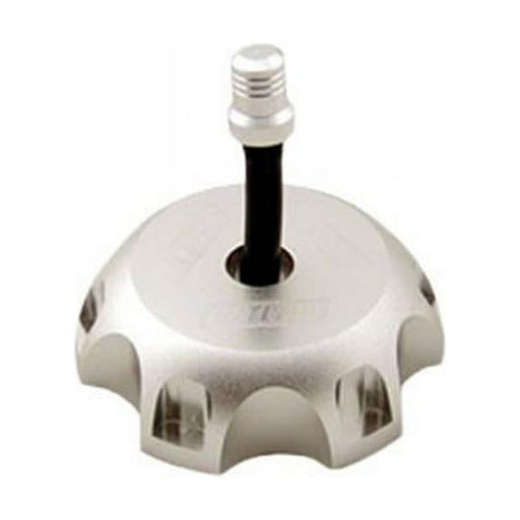Billet Anodized Gas Fuel Tank Cap With Vent Hose - Silver, 1985-2015