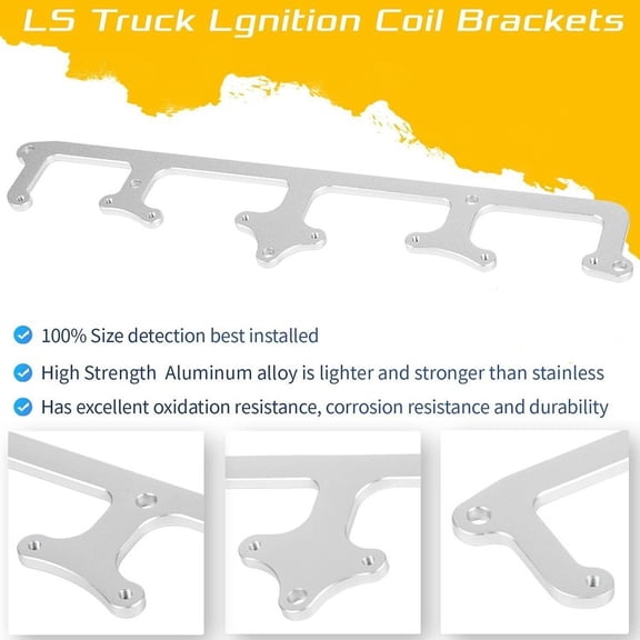 Billet Coil Bracket Set Compatible with LS Truck 5.3L 6.0L LM7 LQ4 LQ9 D585 Heat Sink Coils, 6061-T6, 2-Pack