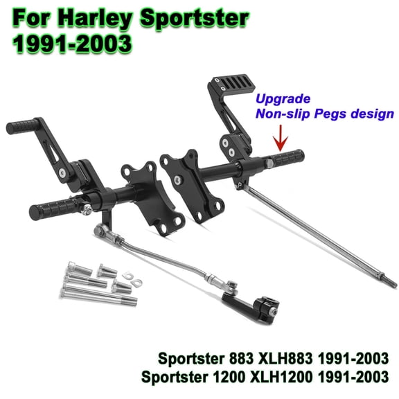 Billet Forward Controls Foot Pegs For Harley Sportster 883 Deluxe XLH883 1987-1996 Hugger XLH883 1987-2003 XLH1200C 1996-2001