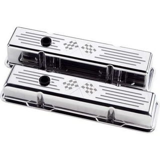 Billet Specialties SBC Short Checkered Flag Valve Cover Billet Specialties SBC Short Checkered Flag Valve Cover