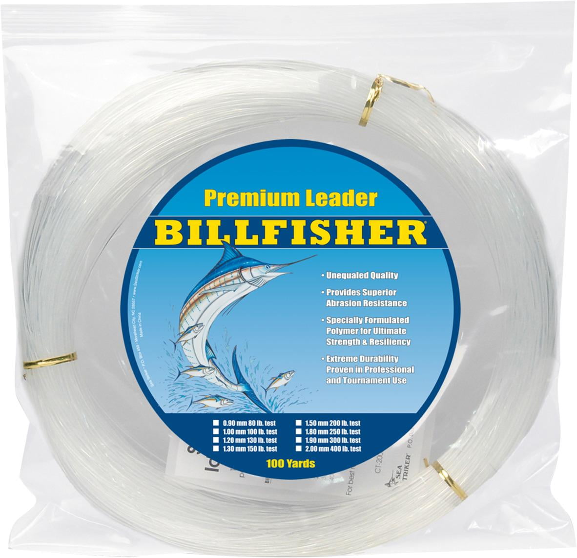 Billfisher LC100-80 Monofilament Fishing Leader Coil 80 lb 100 Yards Clear  .90mm 