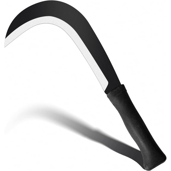 Billhook Sickle Garden Tool with Carbon Steel Blade Machete Knife for Brush Clearing Grass Harvest Weeding - Outdoor Garden Machete