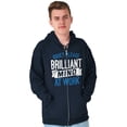 thumbnail image 1 of Billiant Mind Autism Awareness Unisex Fleece Graphic Zip Up Hoodie Brisco Brands 2X, 1 of 6