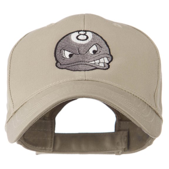 Billiard 8 Ball Face Embroidery Cap - Khaki OSFM