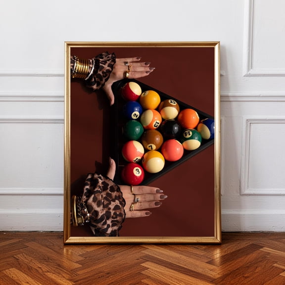 Billiard Aesthetic Poster Print, Pool Table Wall, Fashion Lifestyle Photography, Modern Game Room Decor, Trendy Luxury Gallery Wall Artwork, Poster Only