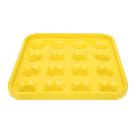 Billiard Ball Holder Tray 16 Holes Container Portable Durable Pool Accessory yellow