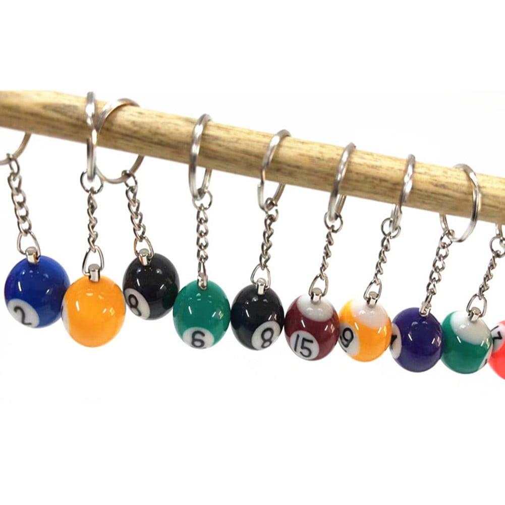 Billiard Ball KeyChain Snooker Ball Key Rings Snooker Cue Accessories Gift
