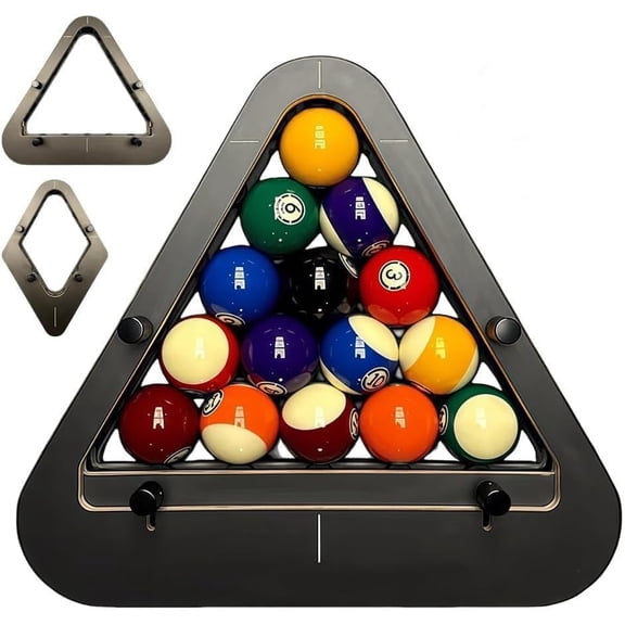 Billiard Ball Racks, Precision-Engineered Professional Billiard Rack System That Eliminates Gaps, 8-Ball/9-Ball Pro Triangle Pool Ball Racks, Adjustable Billiards Accessories for Professional Play