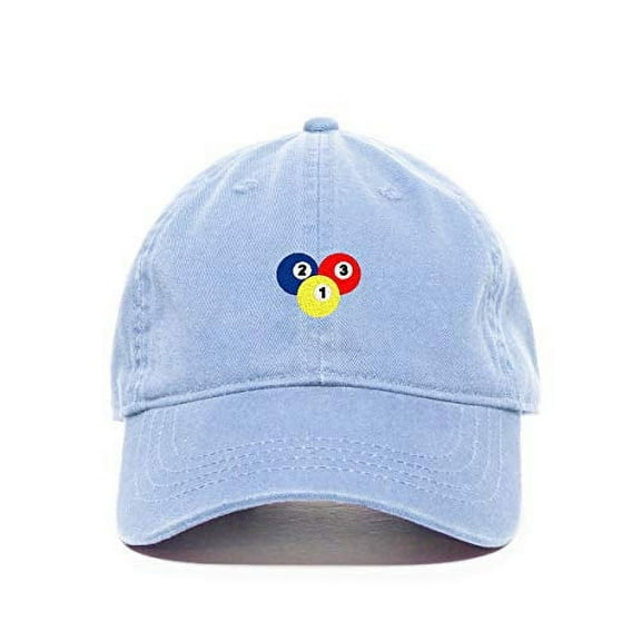 Billiard Balls Baseball Cap Embroidered Cotton Adjustable Dad Hat Light Blue