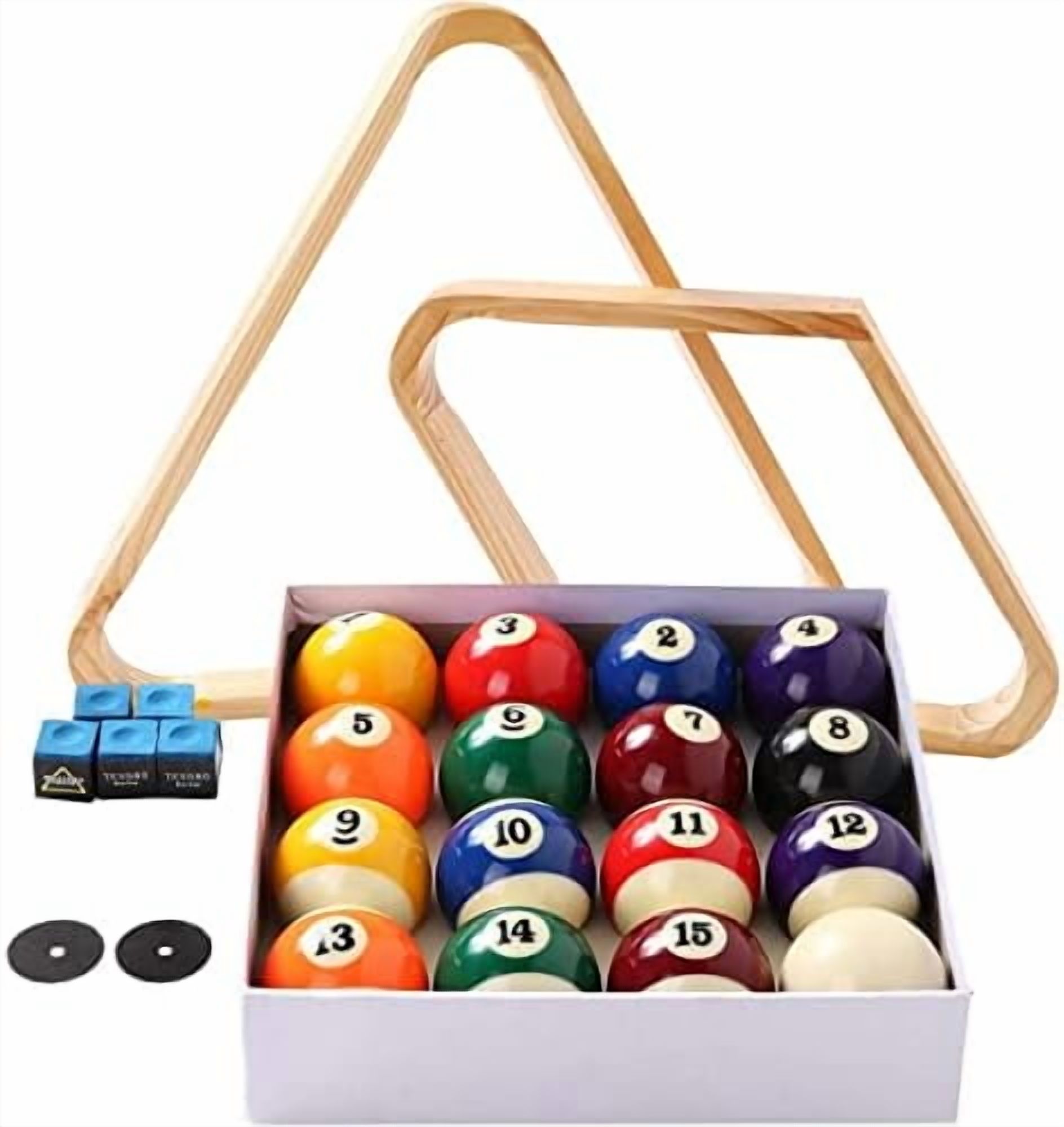 Pool Ball Display Set Billiard Balls Set, Pool Table Triangle Ball Rack and 9-Ball Diamond ...