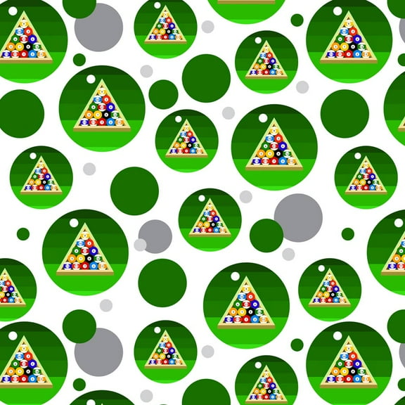 Billiard Balls and Triangle Pool Table Premium Gift Wrap Wrapping Paper Roll Pattern