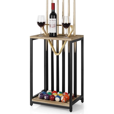 Billiard Cue Stand Wooden Billiard Table For Billiard Room Or Club 6 Holes, Floor Stand Light Brown
