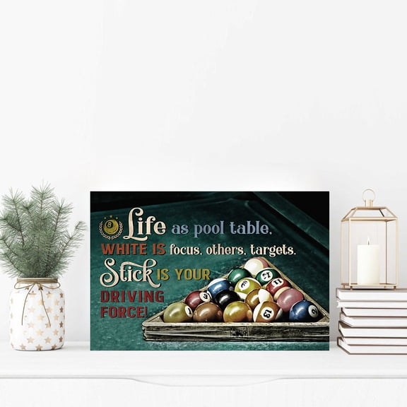 Billiard Life As Pool Table Poster Billiard Poster Gift for Billiard Lover 24 x 36 Inch Poster
